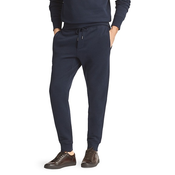New Ralph Lauren Purple Label Madison JoggerFleece Pants Size Large Navy